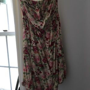Strapless floral dress